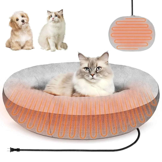 Heated Cat Bed for Cats and Small Dogs