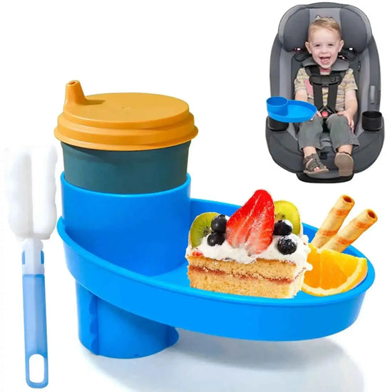 Toddler Travel Tray Kit Expandable 360° Cup Holder & Tray for Car Seats