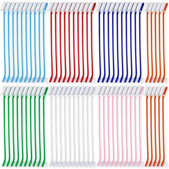 70-Pack Colorful Double-Sided Dog Toothbrushes