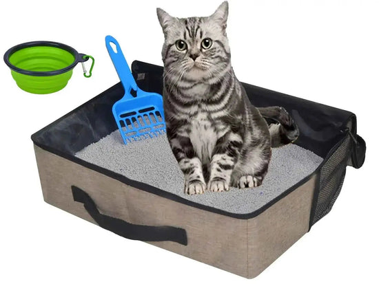 Travel Litter Box for Cats Portable Mobile Leak-Proof for Car